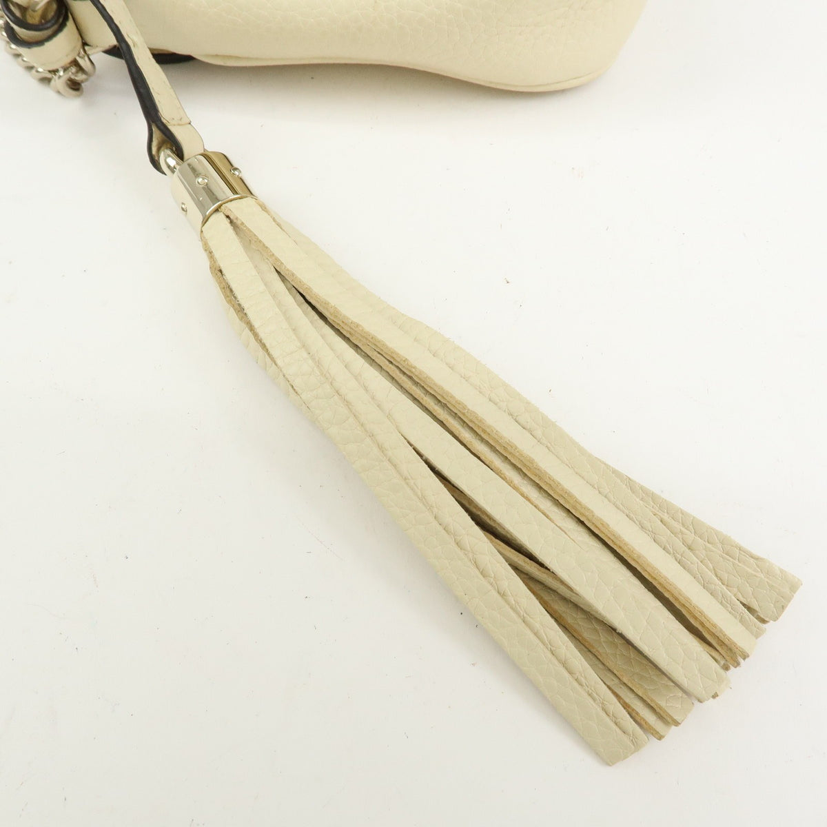 Gucci Soho Chain Leather, White, Leather, Crossbody Bag