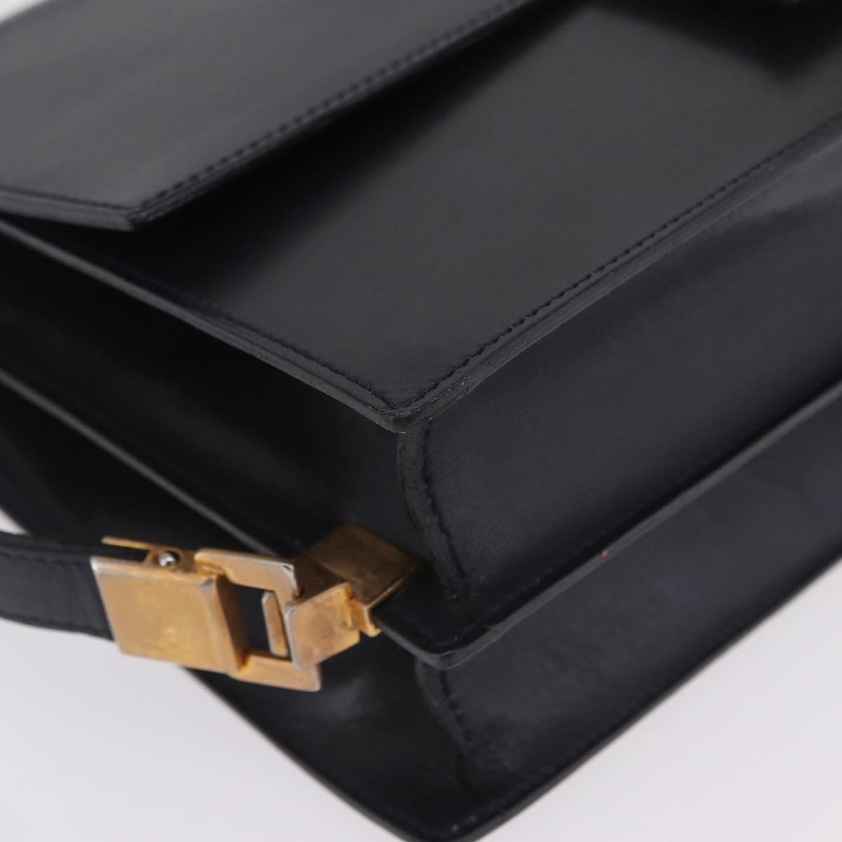 Celine Shoulder Leather, Navy, Leather, Shoulder Bag