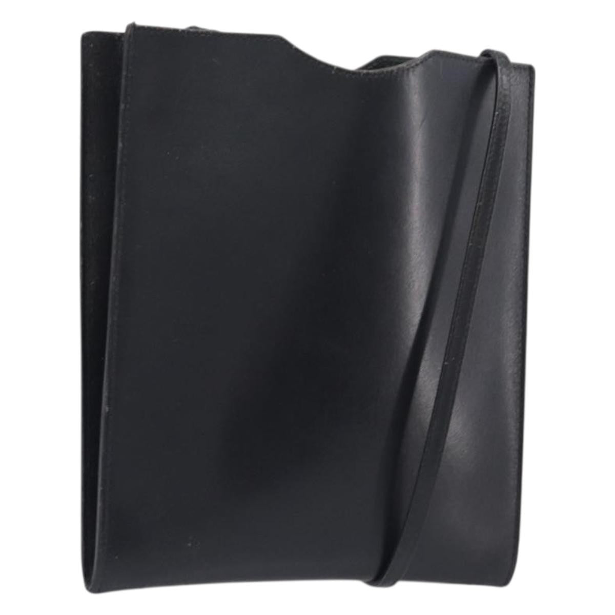 Hermes Onimaitou Leather, Black, Leather, Shoulder Bag