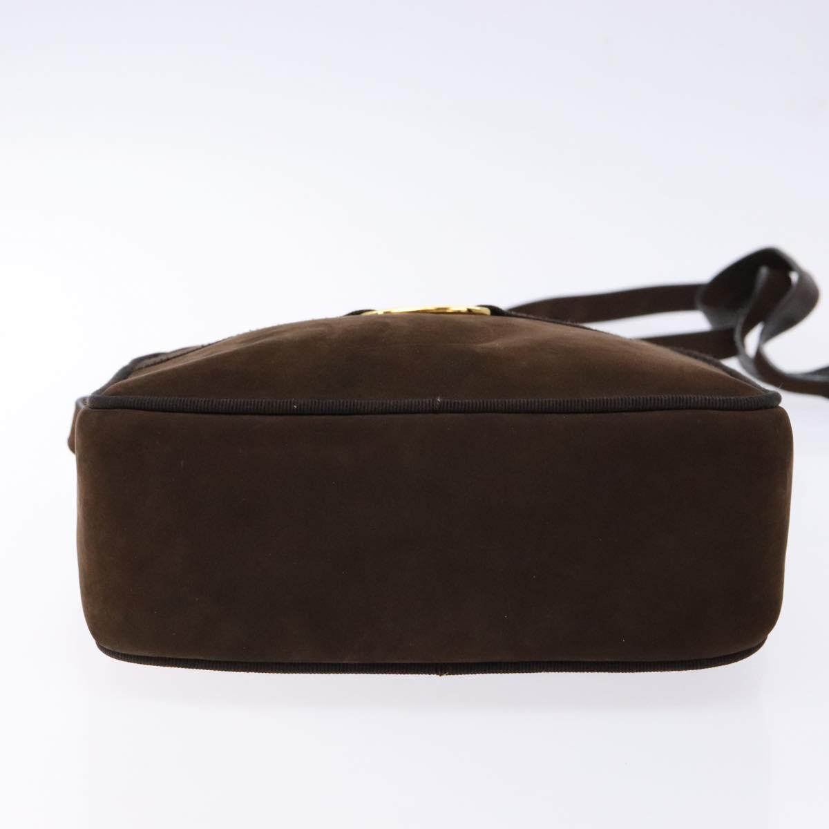 Salvatore Ferragamo Vala Suede, Brown, Suede, Shoulder Bag