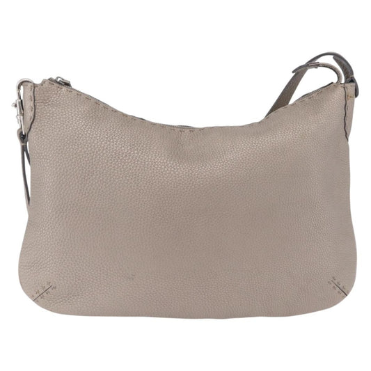 Fendi Selleria Leather, Silver, Leather, Crossbody Bag
