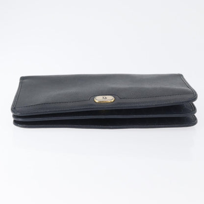 Christian Dior Vintage Chain Flap Leather, Navy, Leather, Shoulder Bag