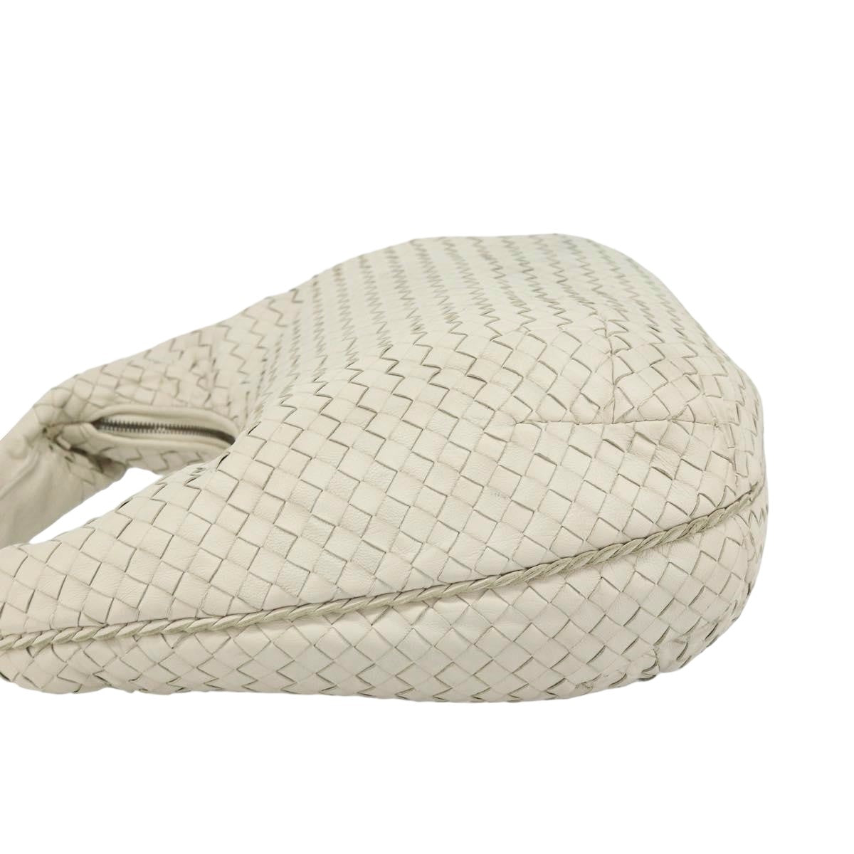 Bottega Veneta Zip Hobo Intrecciato, White, Leather, Handbag