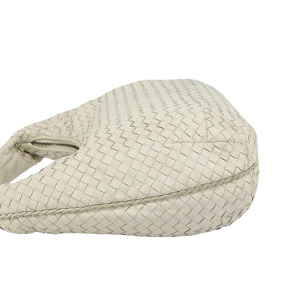 Bottega Veneta Zip Hobo Intrecciato, White, Leather, Handbag