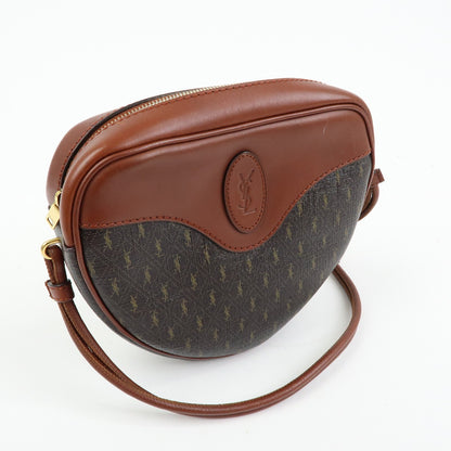 Saint Laurent Le Monogramme Coeur Monogram All Over Coated Canvas and Leather, Brown, Canvas, Handbag