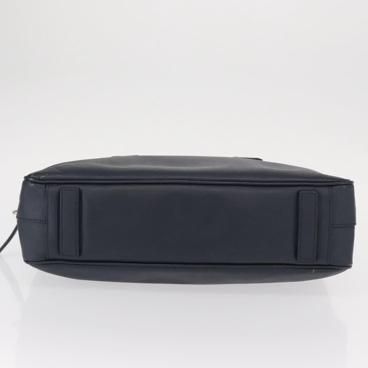 Prada Convertible Zip Around Saffiano Leather, Navy, Leather, Briefcase