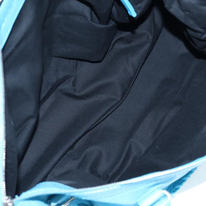 Balenciaga Squash Duffle Leather, Blue, Leather, Handbag