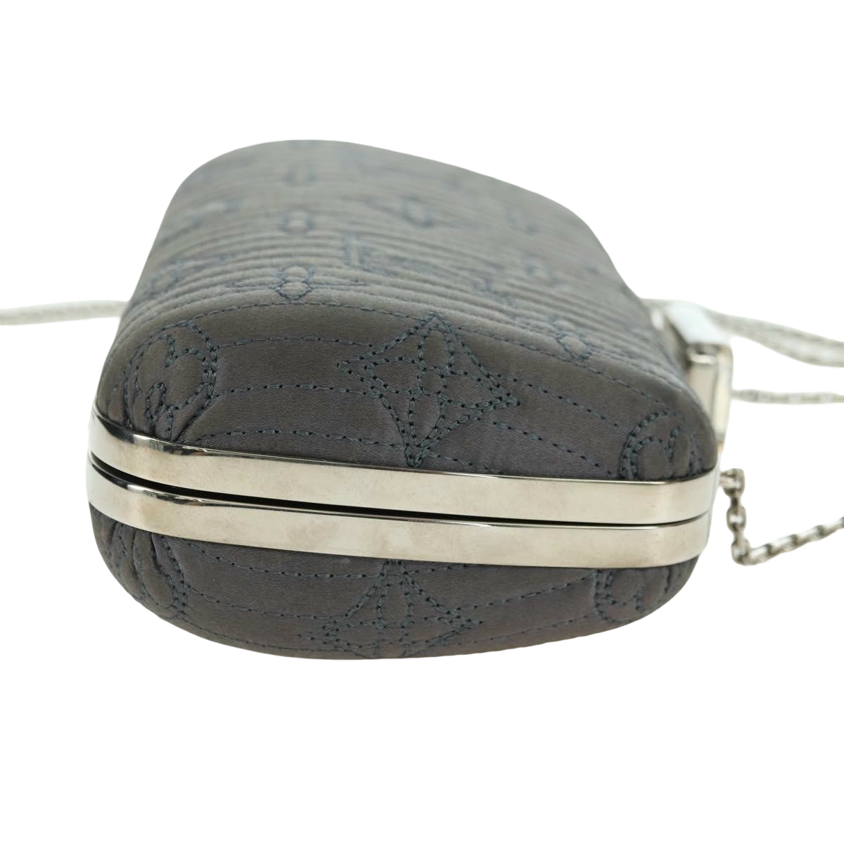 Louis Vuitton Motard Minaudiere Monogram Satin, Gray, Satin, Clutch