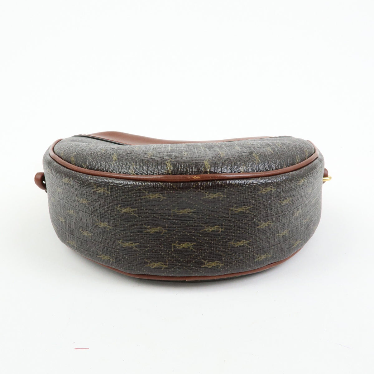 Saint Laurent Le Monogramme Coeur Monogram All Over Coated Canvas and Leather, Brown, Canvas, Handbag