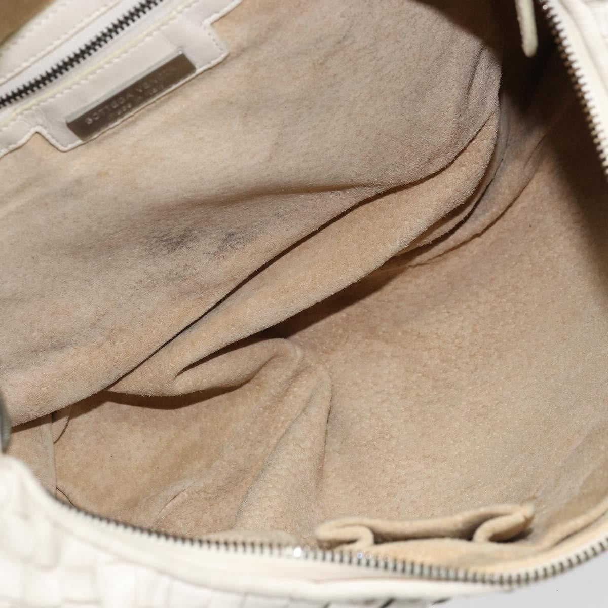 Bottega Veneta Zip Hobo Intrecciato, White, Leather, Handbag