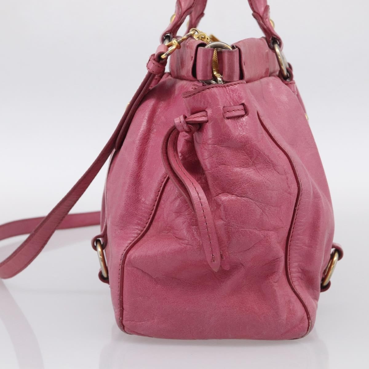 Miu Miu Vitello Lux Leather, Pink, Leather, Handbag