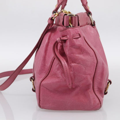 Miu Miu Vitello Lux Leather, Pink, Leather, Handbag
