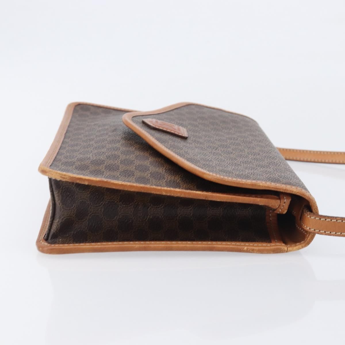 Celine Macadam Shoulder Canvas, Brown, Canvas, Crossbody Bag