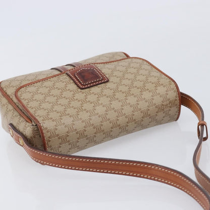 Celine Macadam Shoulder Canvas, Beige, Canvas, Crossbody Bag