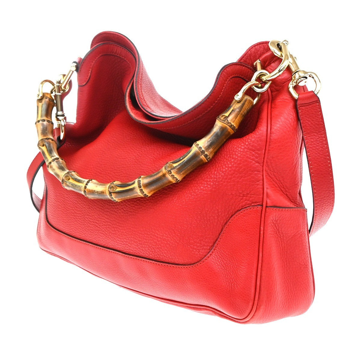 Gucci Diana Bamboo Leather, Red, Leather, Shoulder Bag