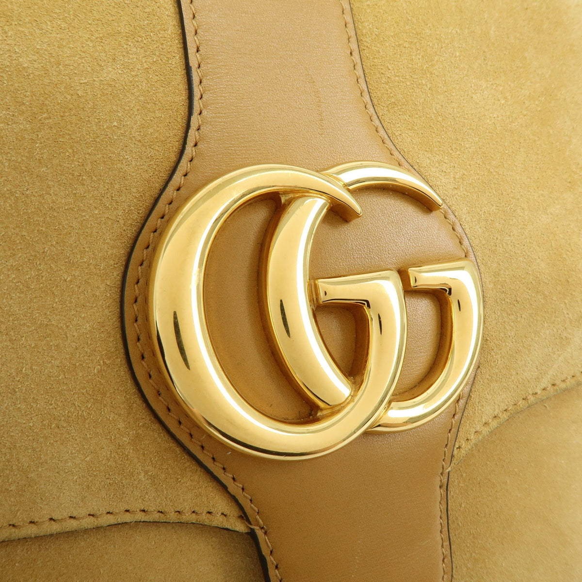 Gucci Arli Suede with Leather, Beige, Suede, Shoulder Bag