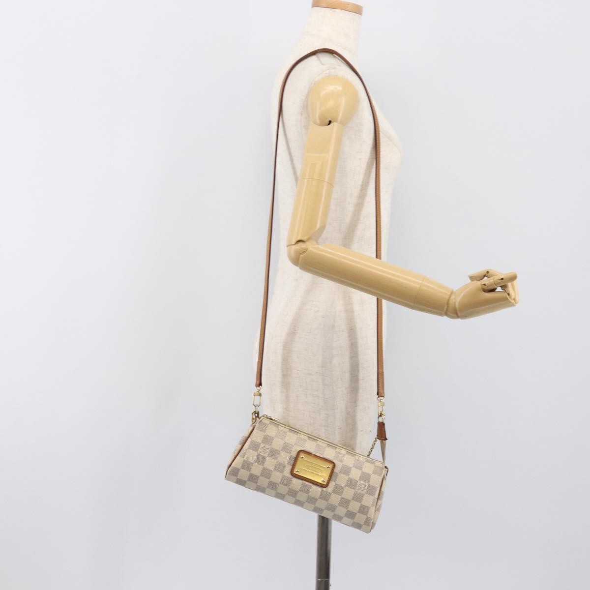 Louis Vuitton Eva Damier, White, Canvas, Handbag