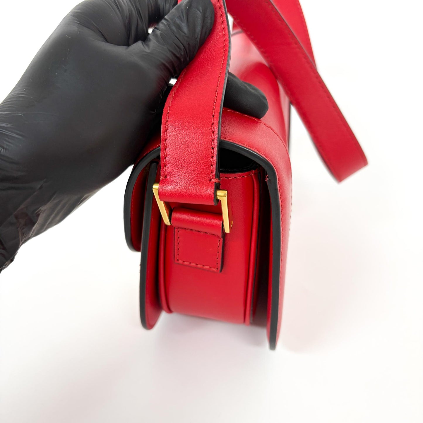 Valentino Garavani Supervee Leather, Gold, Leather, Crossbody Bag
