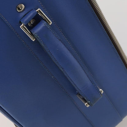 Prada Travel Saffiano Leather, Blue, Leather, Travel Bag