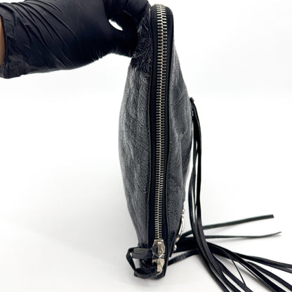 Balenciaga Zip Around Classic Studs Clutch Leather, Black, Leather, Clutch
