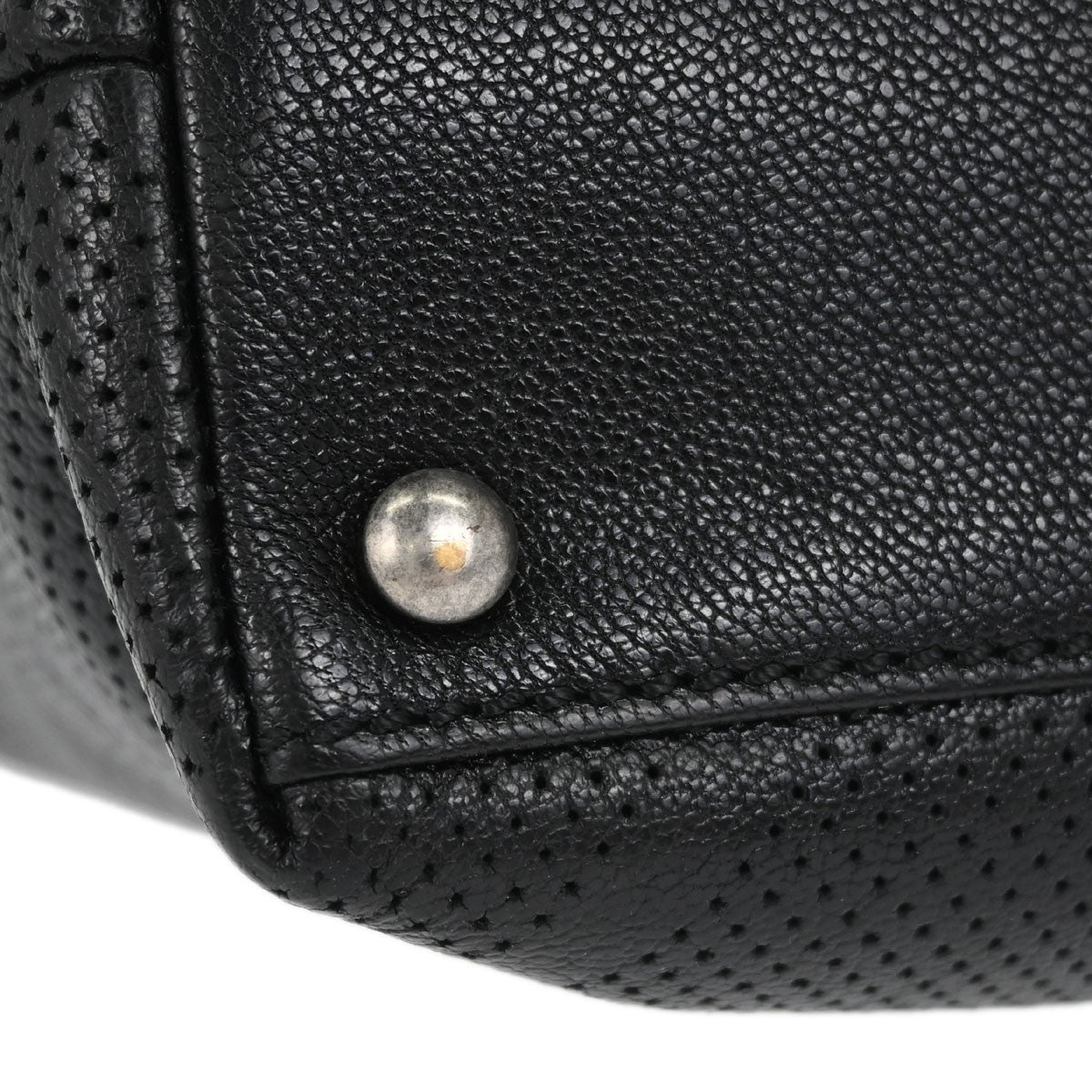 Chanel CC Tote Perforated Leather, Black, Leather, Tote Bag
