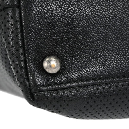 Chanel CC Tote Perforated Leather, Black, Leather, Tote Bag