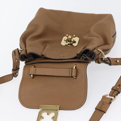 Chloe Elsie Convertible Satchel Leather, Brown, Leather, Handbag