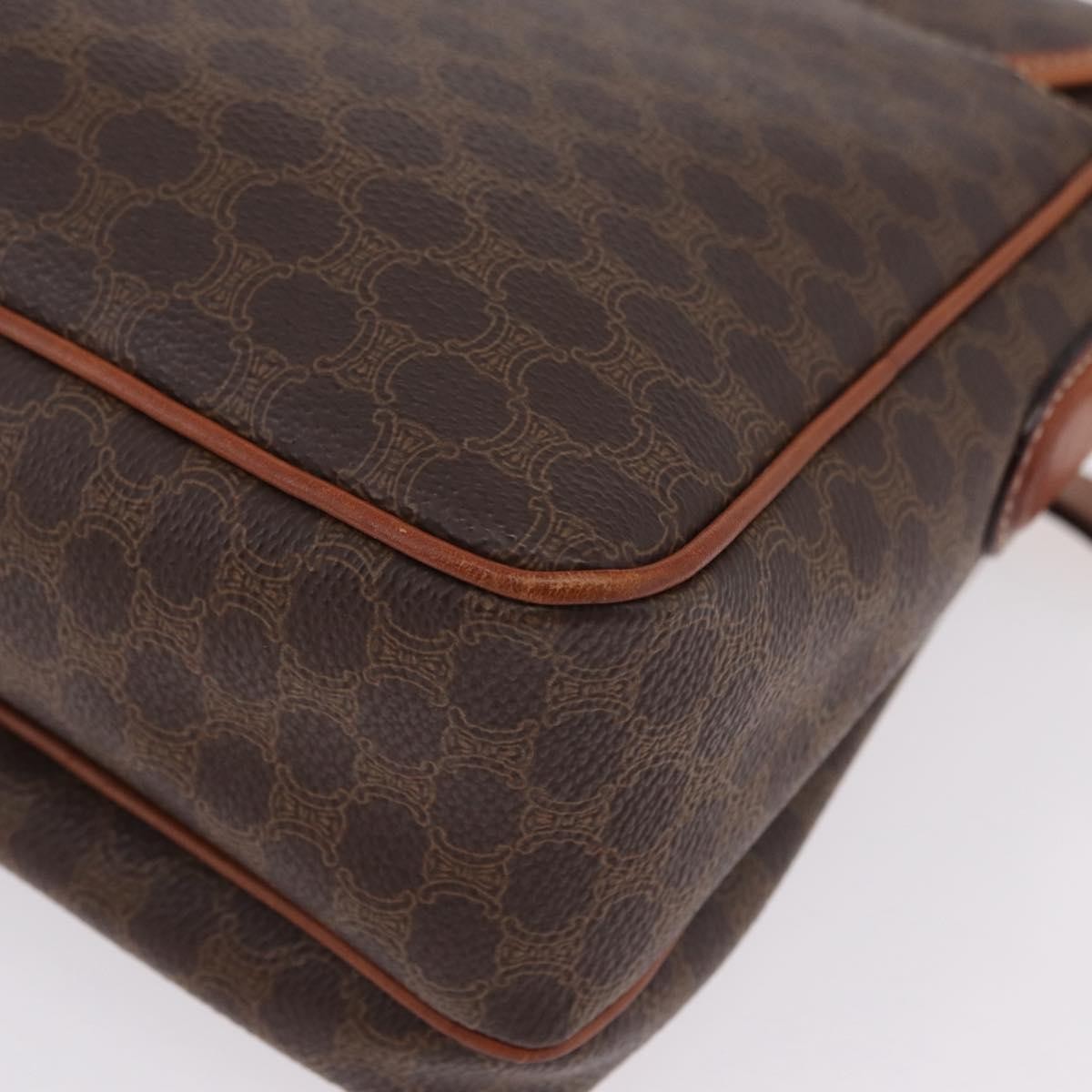 Celine Macadam Shoulder Canvas, Brown, Canvas, Crossbody Bag