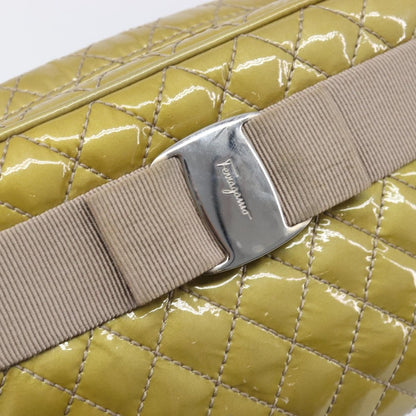 Salvatore Ferragamo Vala Patent Leather, Green, Patent Leather, Shoulder Bag