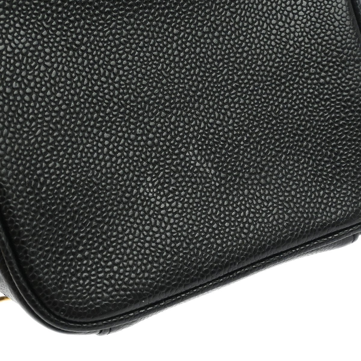 Chanel Vintage Timeless Cosmetic Case Caviar, Black, Leather, Clutch
