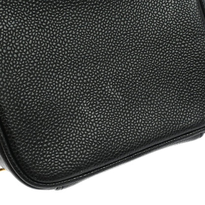 Chanel Vintage Timeless Cosmetic Case Caviar, Black, Leather, Clutch