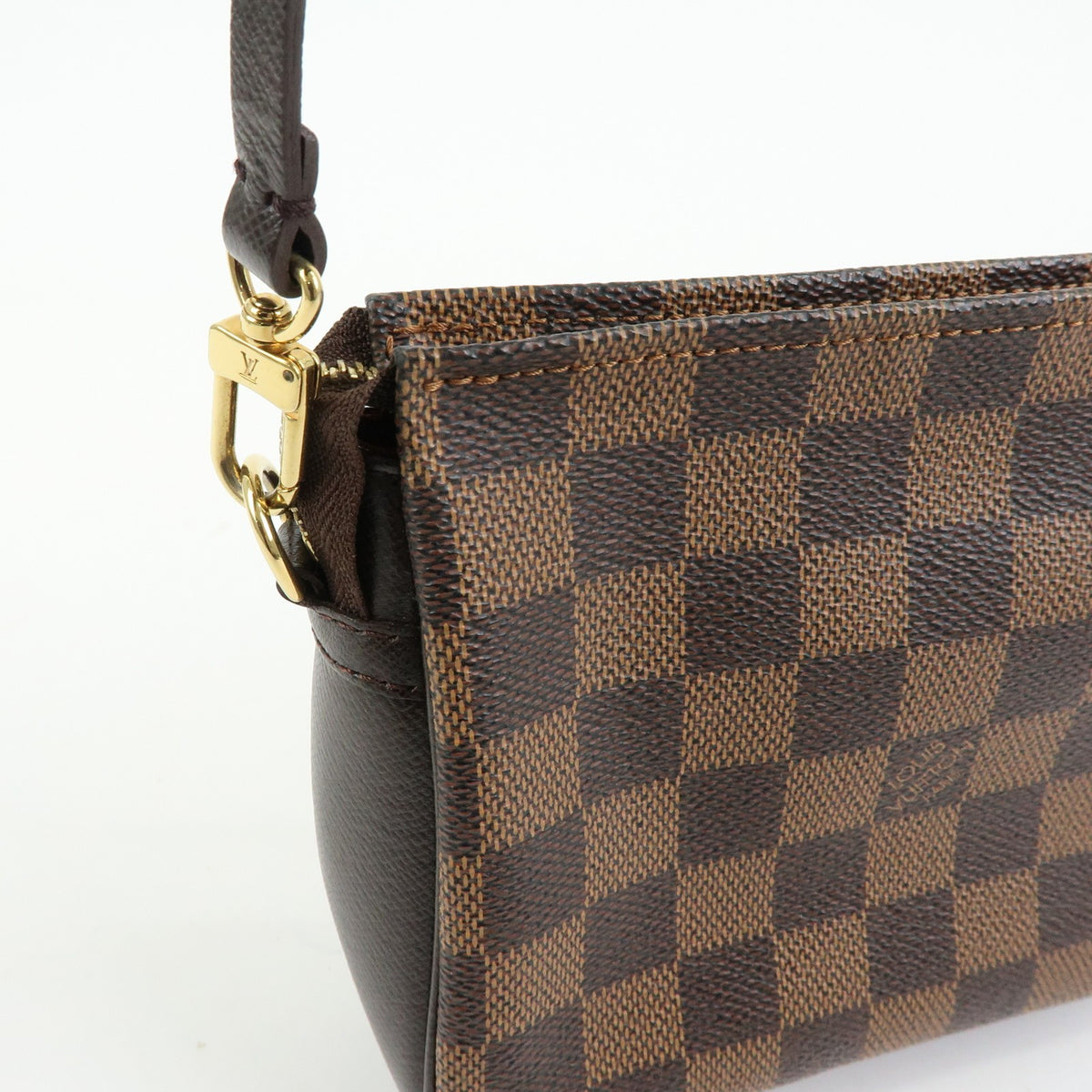 Louis Vuitton Trousse Make Up Damier, Brown, Canvas, Clutch