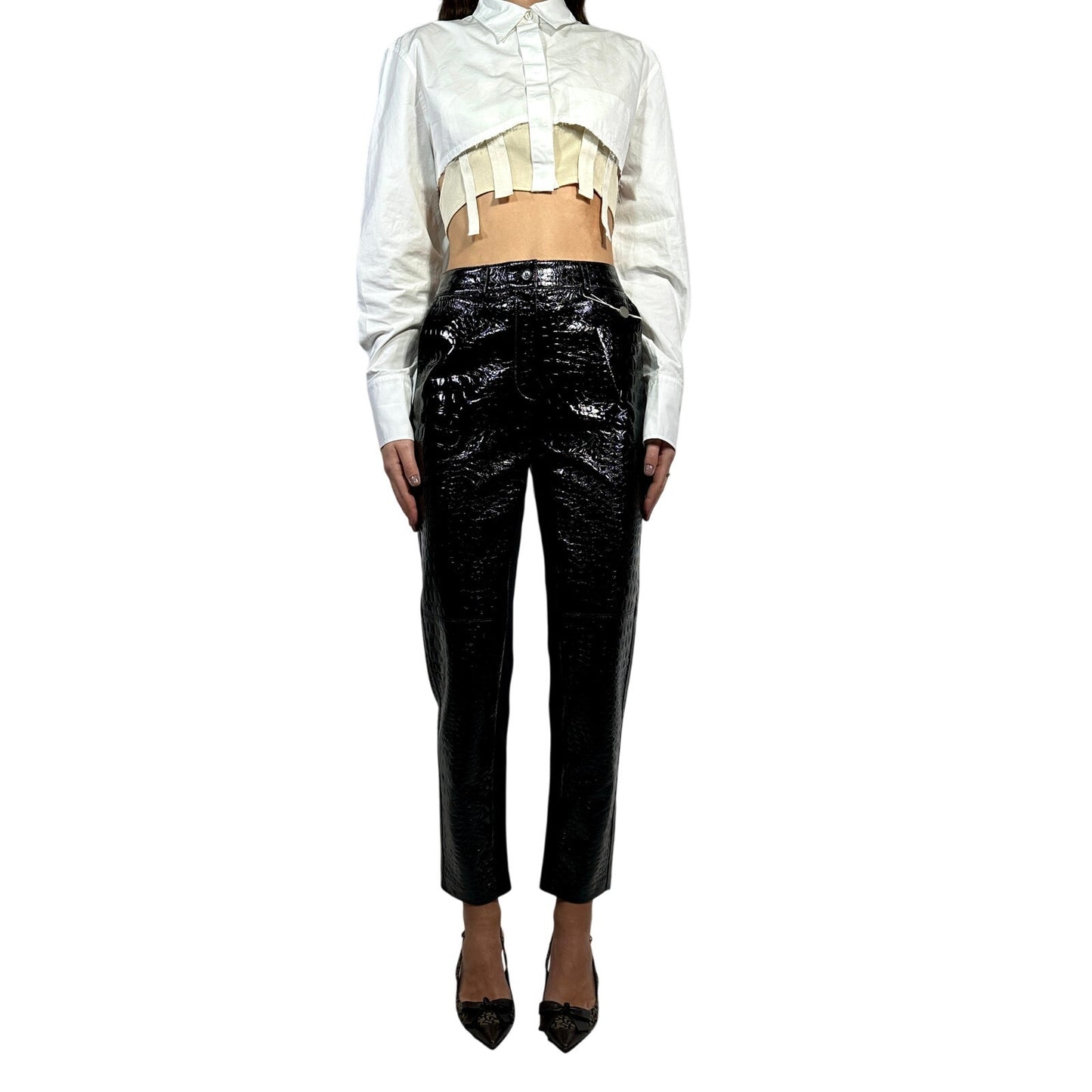 NWT KARL LAGERFELD Faux Croc Patent Pants