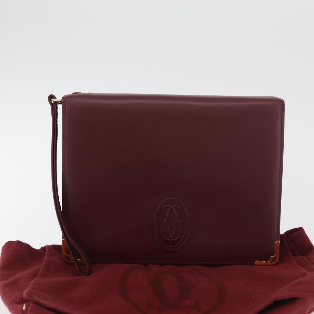 Cartier Must de Cartier Clutch Leather, Burgundy, Leather, Clutch