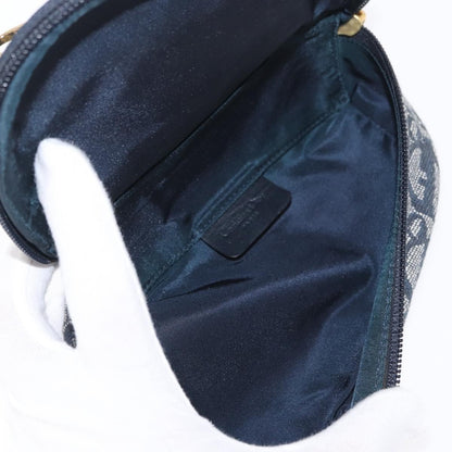 Christian Dior Saddle Zip Diorissimo Canvas, Blue, Canvas, Clutch