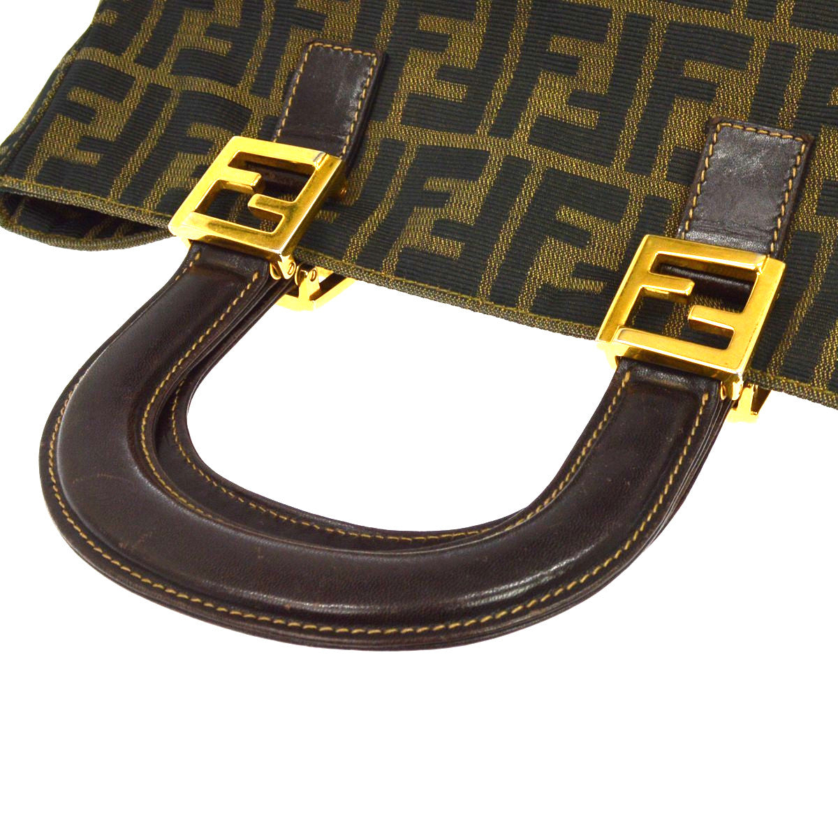 Fendi Vintage Top Handle Zucca canvas, Brown, Canvas, Tote Bag