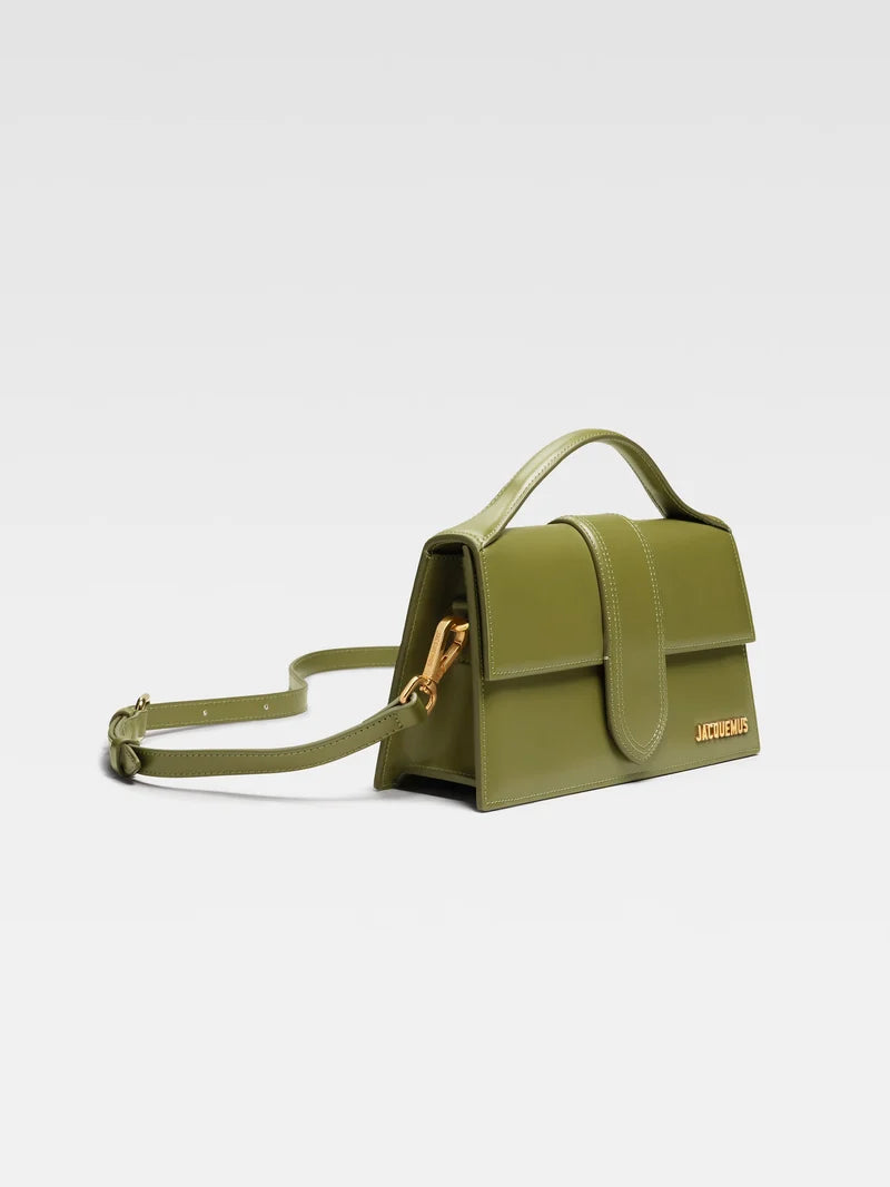 Jacquemus Le Grand Bambino Flap Leather, Green, Leather, Handbag