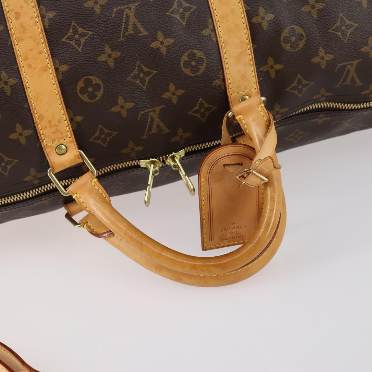 Louis Vuitton Keepall Bandouliere Bag Monogram Canvas, BROWN, CANVAS, Travel bag