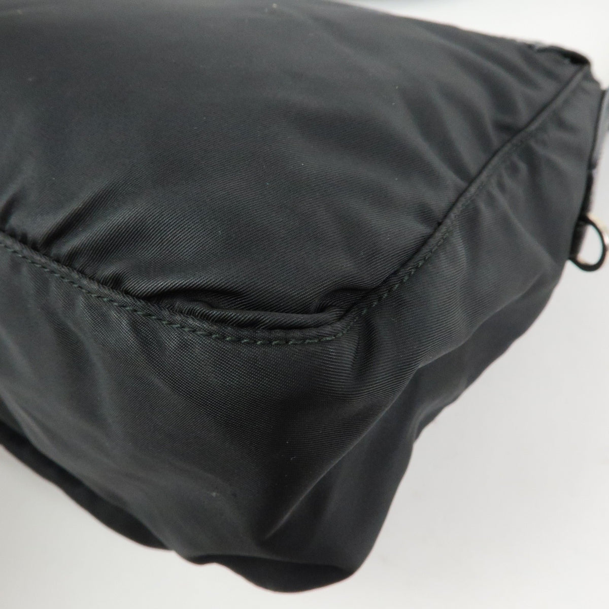 Prada Zip Buckle Messenger Tessuto, Black, Nylon, Handbag