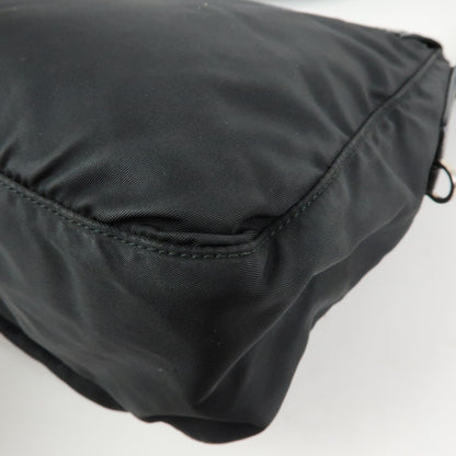 Prada Zip Buckle Messenger Tessuto, Black, Nylon, Handbag