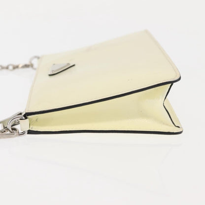 Prada Envelope Wallet on Chain Saffiano Leather, White, Leather, Crossbody Bag