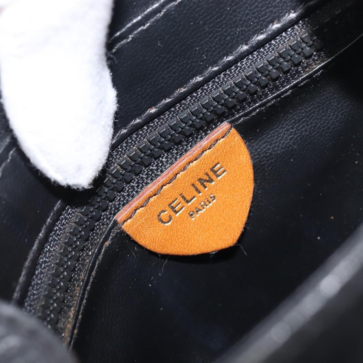 Celine Flap Shoulder Leather, Black, Leather, Shoulder Bag