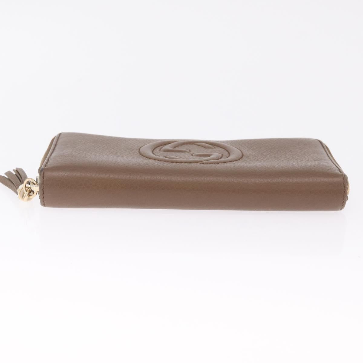 Gucci Soho Double Zip Around Leather, Brown, Leather, Wallet