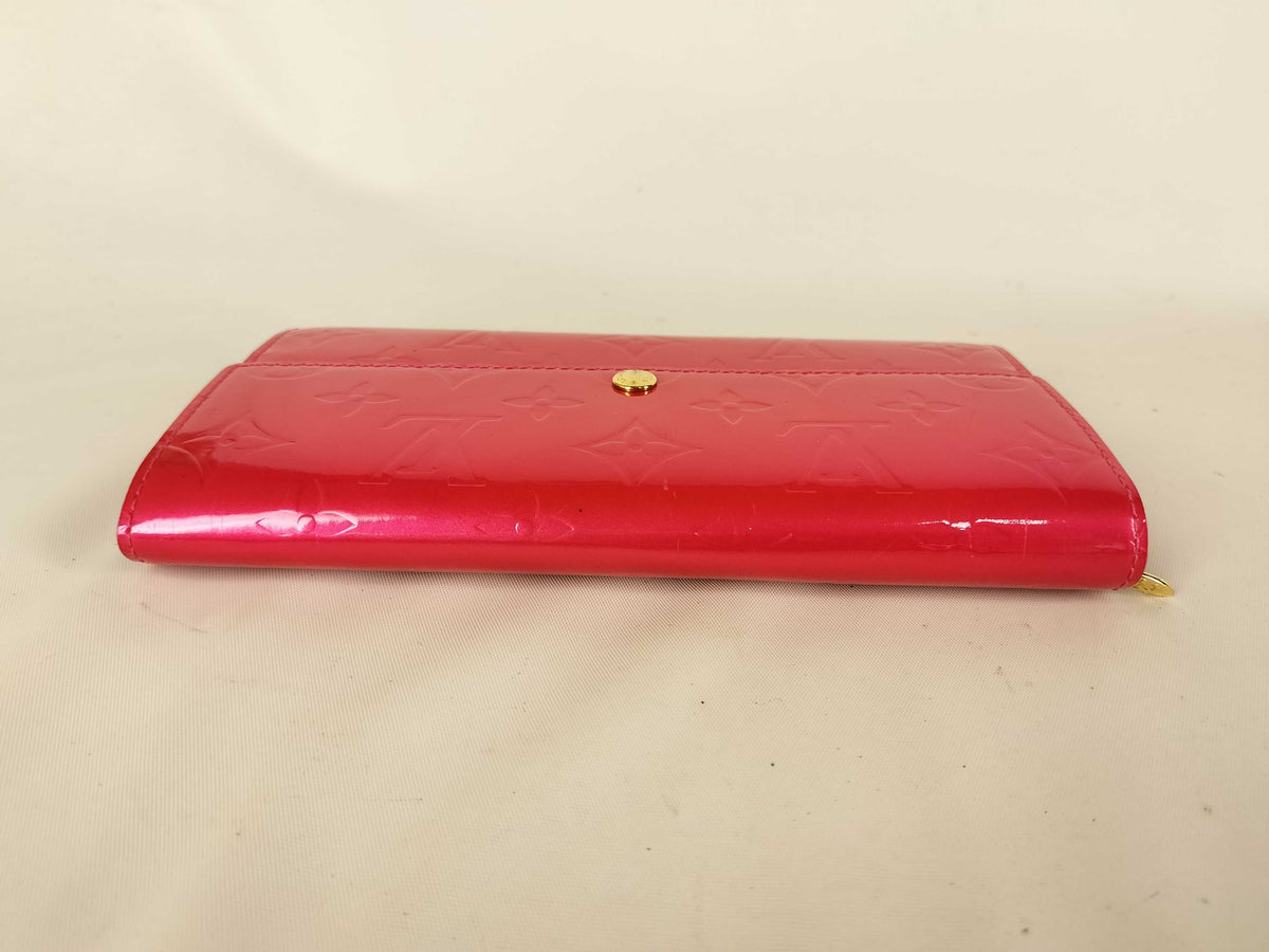 Louis Vuitton Sarah Monogram Vernis, Pink, Patent Leather, Wallet