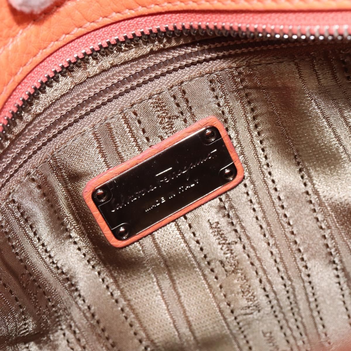 Salvatore Ferragamo Sofia Satchel Leather, Orange, Leather, Handbag