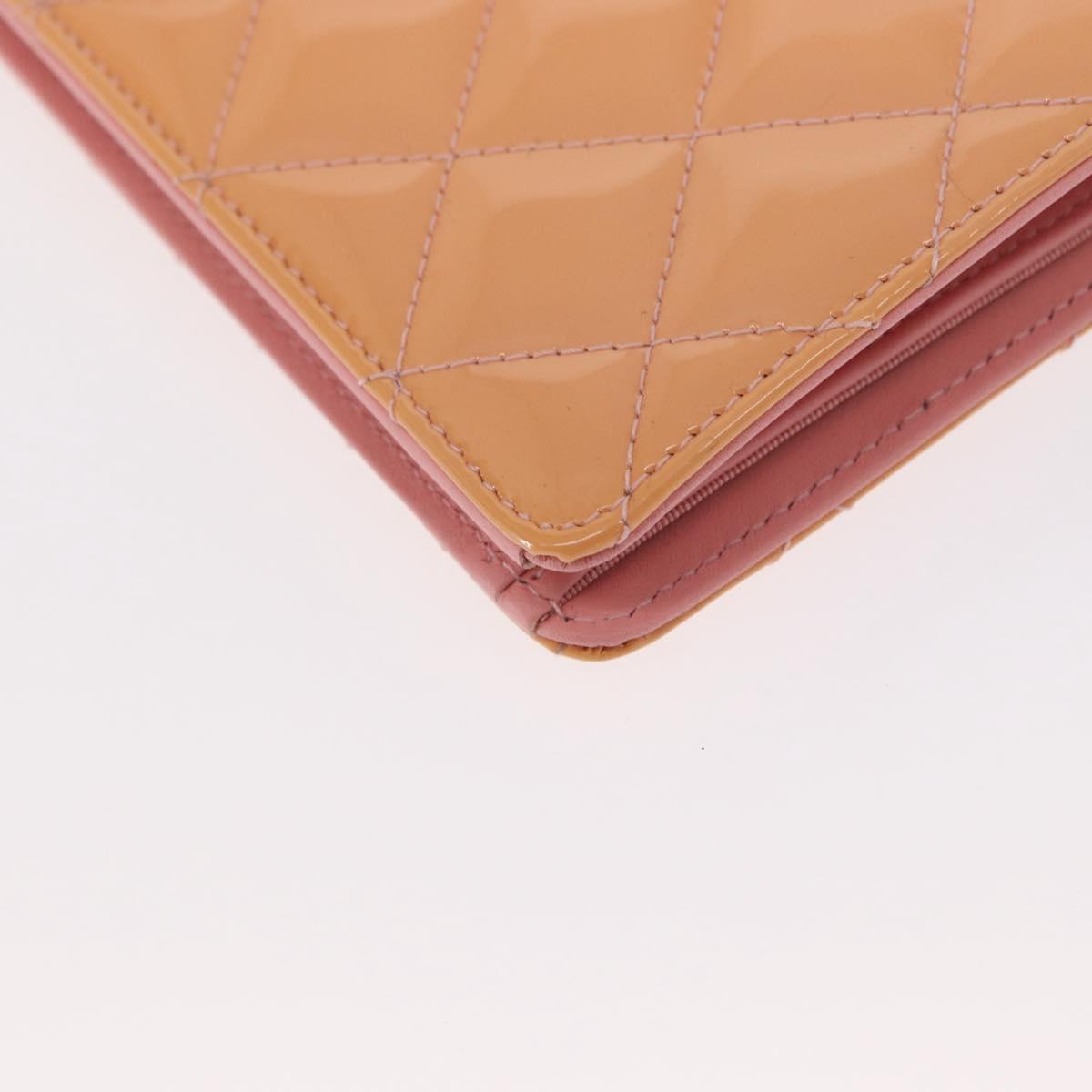 Chanel CC Wallet Quilted Patent, ORANGE, PATENT_LEATHER, Wallets