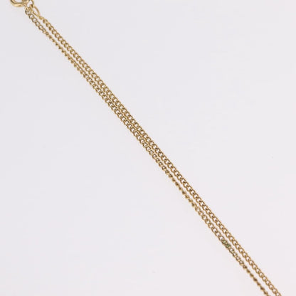 Christian Dior Round Logo Pendant Metal with Crystal, Gold, Metal, Necklace