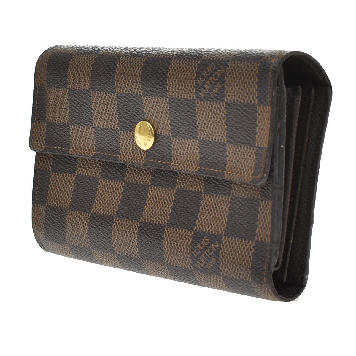Louis Vuitton Alexandra Damier, Brown, Canvas, Wallet