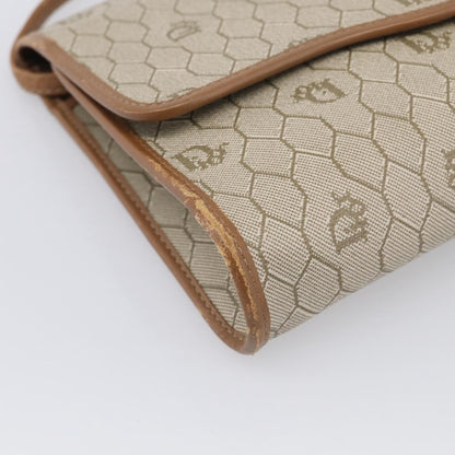 Christian Dior Vintage Honeycomb Canvas, Beige, Canvas, Shoulder Bag