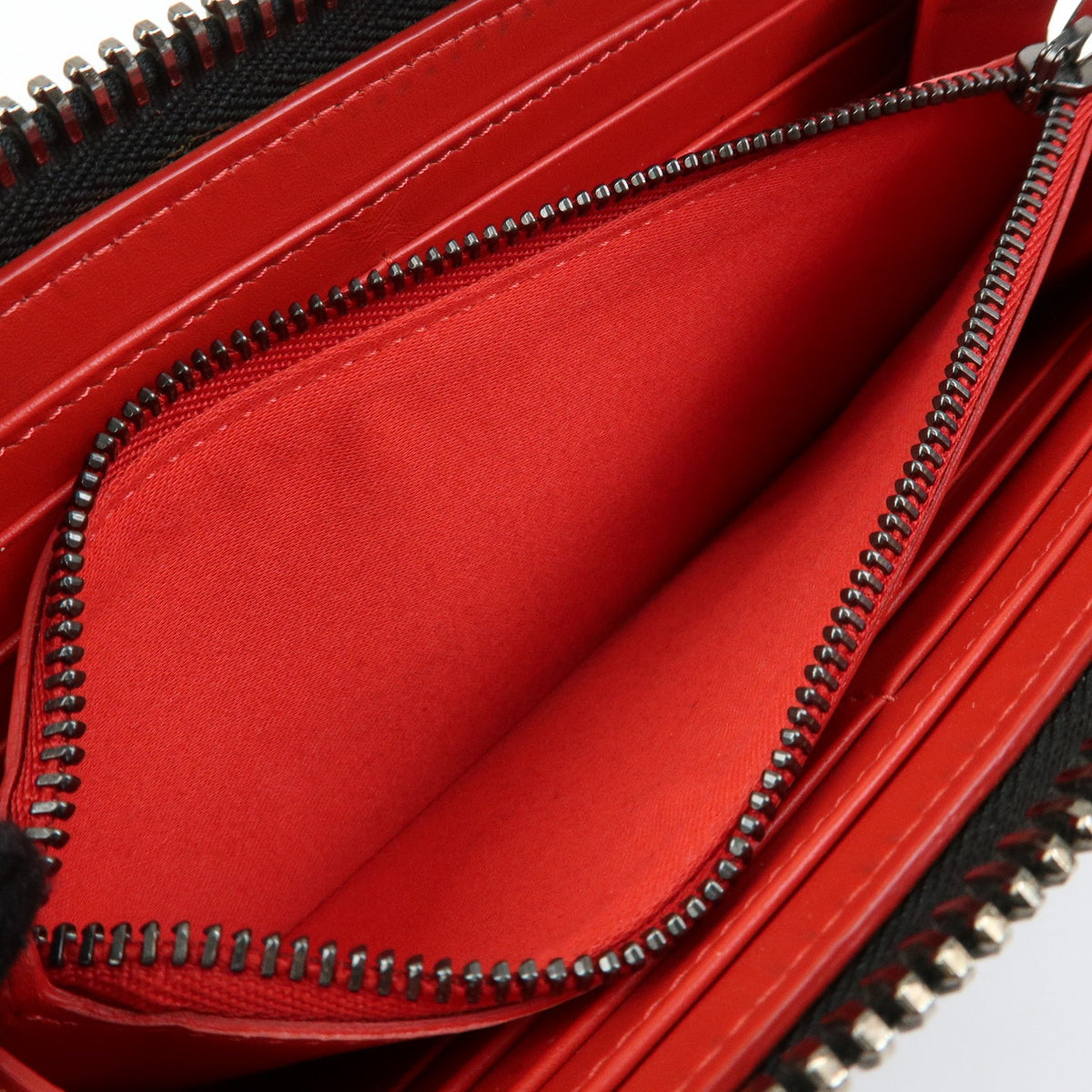 Christian Louboutin Panettone Spiked Leather, Black, Leather, Wallet